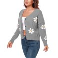 thumbnail image 3 of nine bull Cardigan Sweaters for Women Long Sleeve Floral Open Front Sweater V Neck Outwear Cardigan Knit Cable Outwear Coat, 3 of 9