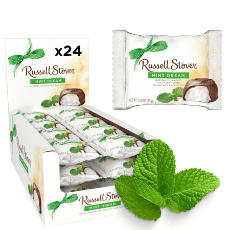 Russell Stover Mint Dream Milk Chocolate Candy, 1.125 oz - Pack of 24 - 27 oz Total