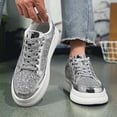 thumbnail image 5 of Fashion Sneakers Glitter Shiny Low Top Thick-Soled Low-Top Casual Shoes Comfortable Athletic Walking Footwear Versatile Four-Season Footwear Suitable for Year-Round Use, 5 of 6