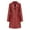 Wine, variant on Women's Mid-Length Leather Trench Coat, Long Sleeve Faux Leather Jacket, Classic Faux Leather Coat, Casual Outerwear, Office Wear Coat Black L