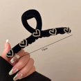 thumbnail image 1 of dianhelloya Hair Clips For Women Hair Grip Elastic Anti-slip with Teeth Heart Shape Shiny Rhinestone Decorative Sweet Style Hollow Out Lady  Hair Claw Hair Styling Accessories, 1 of 2
