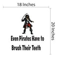 thumbnail image 3 of Even Pirates have to Brush Their Teeth-Inspirational Kids Wall Quotes Sticker-Vinyl Wall Decal Art- Easy To Apply Removeable Wall Decoration-Size : 18" x 20"., 3 of 4