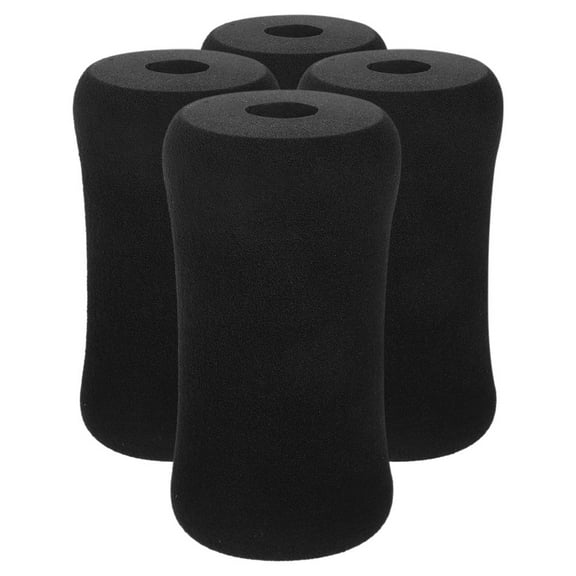 Pretyzoom 4Pcs Black Fitness Covers for Exercise Machines Foam Foot Pads Replacement Gym Accessory