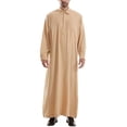 thumbnail image 3 of LOVZFMLL Jackets for Men's Muslim Robe Arab Middle Robe Long Style Long Sleeve Pullover Long Shirt Fashion Casual Robe, 3 of 8