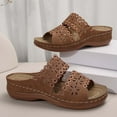 thumbnail image 3 of Orthopedic Wedge Sandals for Women Dressy Slip on Hollow Out Wedge Sandals with Arch Support, Summer Casual Beach Walking Shoes, 3 of 5