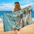 thumbnail image 3 of XYZCANDO Beach Seat Cover Towel Waterproof Sweating Car Seats Cover with Storage Bag Shell Non Slip Backing Sweatproof Cushion Protector Universal Fit for Cars SUV Sedans, 3 of 7