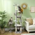 thumbnail image 2 of PawHut 71" Cat Tree Tower with Scratching Posts, Condo, Bed, Light Grey, 2 of 9