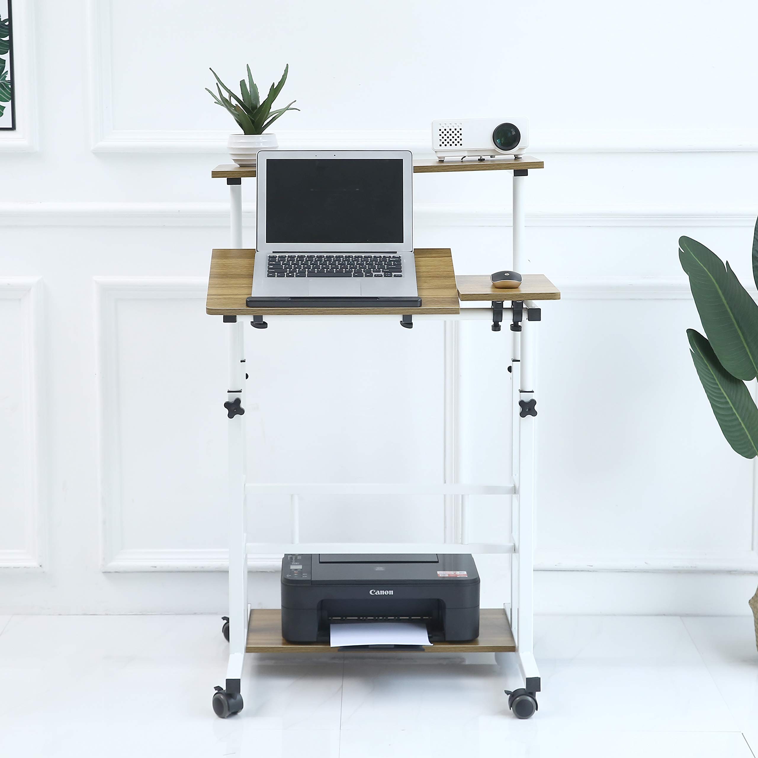 UNICOO® Portable Standing Desk on Wheels, Height Adjustable Mobile Standing Desk, Versatile Standing Portable Desk for Home Office, Rolling Sit-Stand Workstation, Ergonomic Design - (U101-AO)