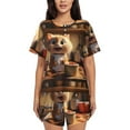 thumbnail image 1 of Fotbe Cartoon Cooking Cat Conjunto de Pijama Estampado para Mujer, 2 Piezas, Ropa de Dormir con Camiseta de Manga Corta y Shorts Suaves-X-Large, 1 of 6