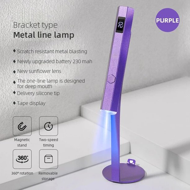 Mini Secador de Uñas LED UV Portátil 360 ° Lámpara de luz ultravioleta de rotación para esmalte de uñas de gel con soporte magnético lámpara de mano de secado rápido