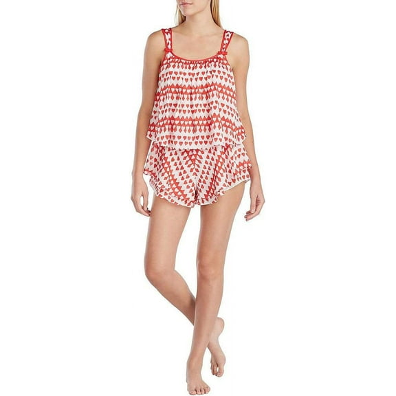 Kate Spade New York Womens Crinkle Chiffon Heart Romper Medium