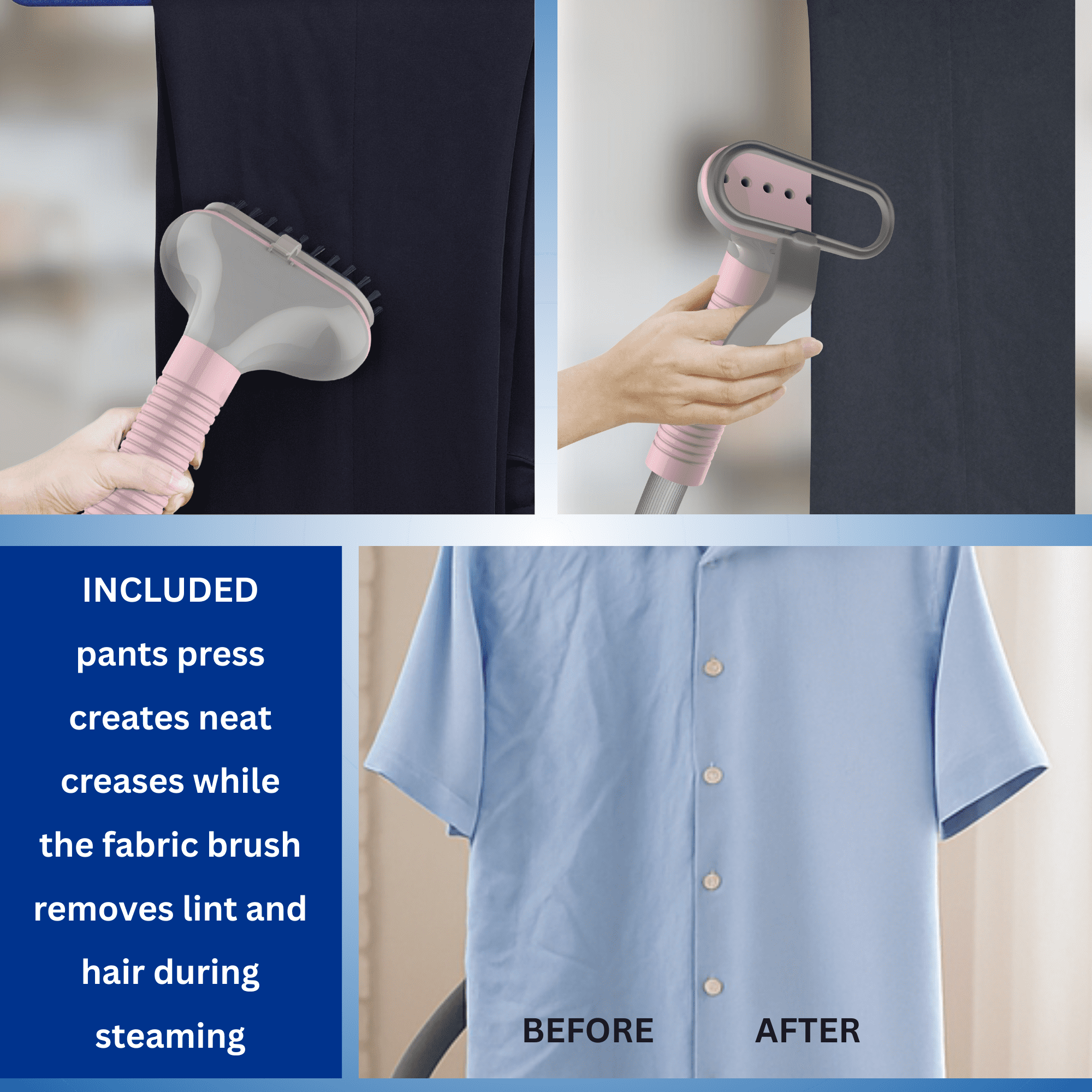 SALAV® Performance Series Garment Steamer in Blush, 1.3 L Water Tank Capacity