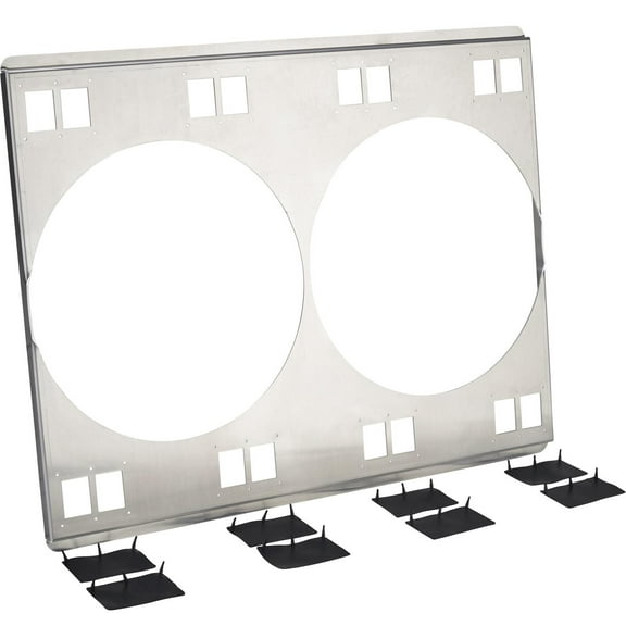 Speedway Motors Aluminum Fan Shroud for 28 Inch Radiator with Dual Electric Fan Mounts, 16 Gauge Construction, Bolt-On Design Fits Dual 11 or 12 Inch Fans for Improved Cooling