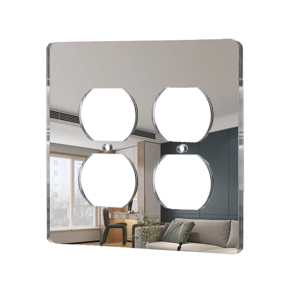 Placa de Pared Alckerou de Acrílico Espejado para Doble Interruptor