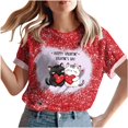 thumbnail image 5 of mihongmao Valentine Graphic T Shirts for Women Round Neck Print Casual Print Short Sleeved Short Sleeved Round Neck Top/shirt Red 2X, 5 of 6