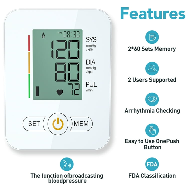 Blood Pressure Monitor,maguja Blood Pressure Machine,BP Monitor Automatic  Upper Arm Digital with 8.66” to 16.54”（22-42cm Blood Pressure Cuff for Home