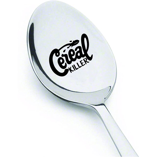 MISSUNNY Cereal killer spoons | Funny Christmas gift for husband boyfriend | Personalized cereal lover spoon for teenager | Best friend engraved spoon gift men women | stocking stuffers for teens boy