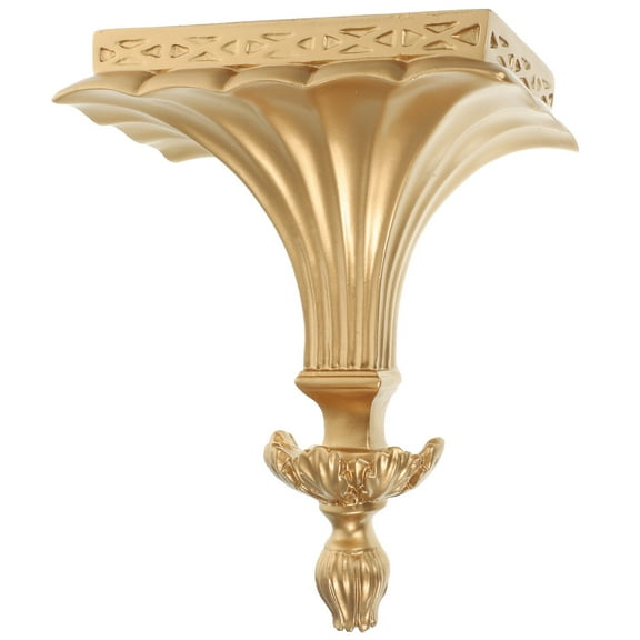 PTOOTP Wall Shelf Living Room Wall Floating Shelf Golden Resin 1Pack