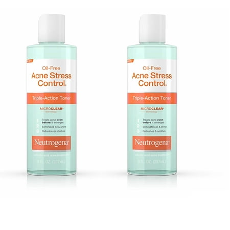 Neutrogena Oil-Free Acne Stress Control Triple-Action Toner 8 Fl. Oz - 2 Pack
