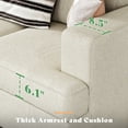 thumbnail image 4 of Merluxy Sofa, Deep Seat Sofa,3 Seater Sofa for Living Room-Oversized Sofa, Off-White Chenille, 4 of 9