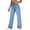 Blue, variant on Ankle Denim Pants with Pockets Trendy Stretchy Baggy Jean Boyfriend Jeans for Women Y2k Frayed Raw Hem Ripped Distressed Jean Travel Cropped Pants Cowgirl Outfits High Waisted Straight Leg Jeans