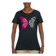 thumbnail image 2 of Wild Bobby Being Strong Is The Only Option We Have Butterfly Breast Cancer Awareness Women Graphic Tee, Black, Small, 2 of 6