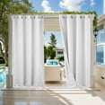 thumbnail image 2 of TOPCHANCES Outdoor Curtains Waterproof Windproof 3D Embossed Pattern Curtain for Patio, Porch, Pergola, Gazebo, Grommet Top and Tab Bottom Drape, 2 Panels, 52x108 inch, Greyish White, 2 of 12