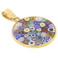 thumbnail image 3 of GlassOfVenice Murano Glass Millefiori Pendant "Multicolor" in Gold-Plated Frame 3/4", 3 of 5