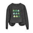 thumbnail image 2 of Jsaierl Chandails en Molleton pour Femmes Jour de la Saint-Patrick Imprimé Trèfle Chanceux Pulls Décontractés Manches Longues Col Rond Hauts Tendance Chandail en Molleton de Vacances, 2 of 3