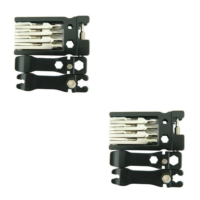 tamizeot 19 In 1 Bike Repair Tools Kit Removal Tools Screwdrivers Lever Wrench Folding Multi -tool black 75*39mm 2Set