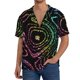 thumbnail image 1 of Balery Rainbow Glitter Camisa Casual de Manga Corta con Botones para Hombre, Texturizada, Estilo Cubano, para Playa, Verano-X-Large, 1 of 5