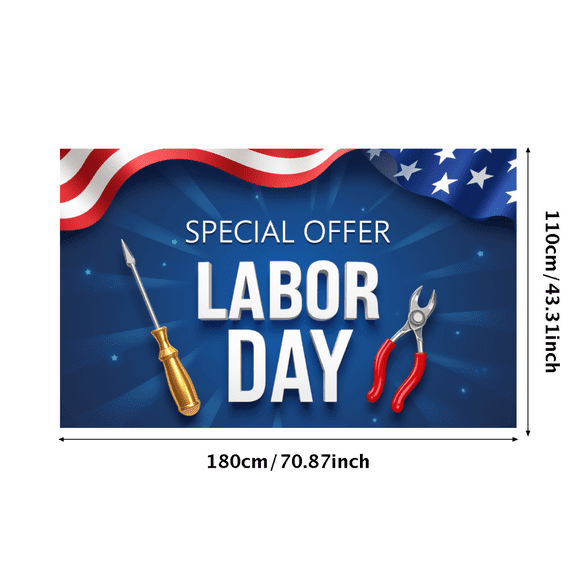 Decorative Design Labor Day Banner Festive Theme Holiday Celebration for Outdoor Event Party Sale Promotion