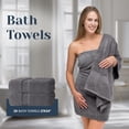 thumbnail image 4 of White Classic Hotel Collection Luxury 8-Piece 100% Turkish Cotton Towel Set, Dark Gray, 4 of 8