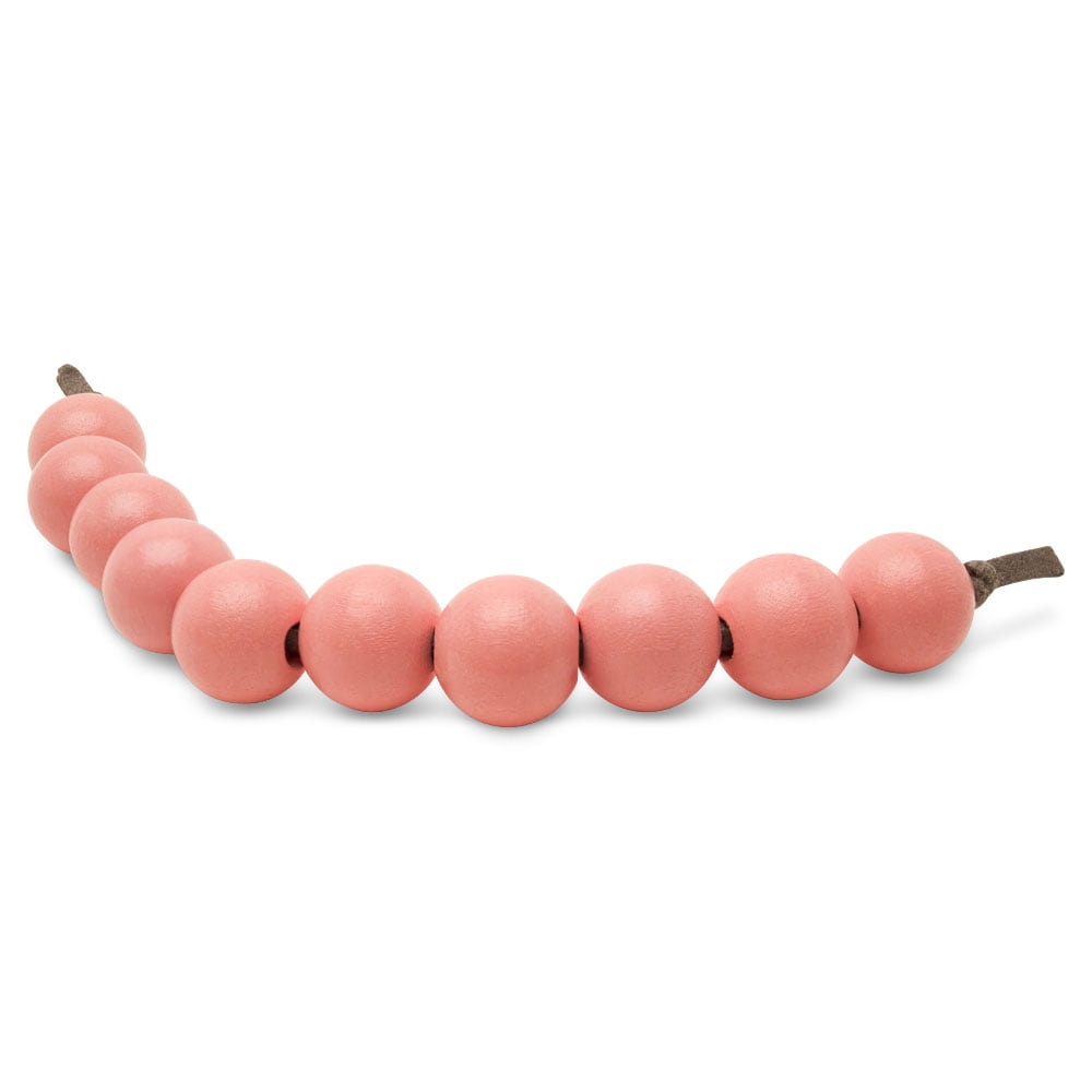 Pink Round Natural Wood Beads 20mm Large Hole 16 Inch Strand 