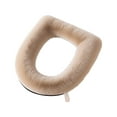 thumbnail image 2 of Comfortable Soft Bathroom Toilet Toilet Seat Cover Bathroom Soft Warm Washable Toilet Mat Winter Warm, Beige, 2 of 6