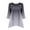 Grey, variant on Blue Casual Loose Round Neck Mid Length Sleeve Ladies Top Asymmetrical, Xl