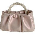thumbnail image 1 of LHSHID Evening Bag Purse for Women Pearl Tote Bag Rhinestone Clutch Handbags Soft Leather Cloud Purse for Wedding Party Prom, 1 of 6