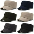 thumbnail image 5 of Fashion Washed Cotton Men Military Cap Summer Sunscreen Cadet Hat adjustable Flat Top Caps Women Men  Fisher Army Hats Bone Cap Cadet Army Cap Basic Everyday Military Style Hat, 5 of 7