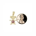 thumbnail image 4 of 14k Yellow Gold, Small Girl Pendant Charm Purple June Created CZ Birthstone 12mm with 16" Dainty Neck Chain, 4 of 8