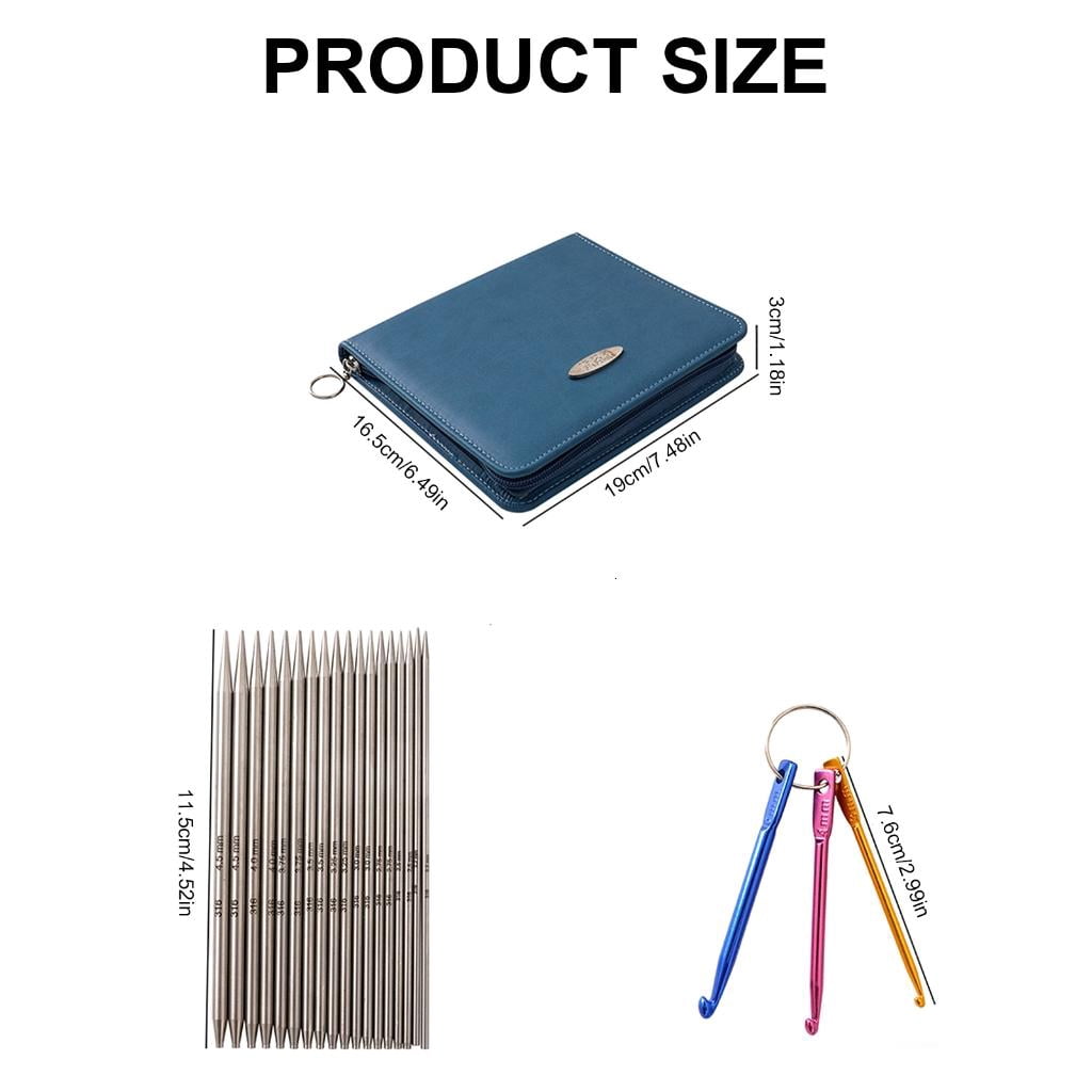 Youthyao Circular Knitting Needle Set with Crochet Hook, Zippered1eatherCase