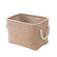 thumbnail image 4 of Faux Fleece Basket under $5! Bzdzmqm Curly Faux Fleece Decorative Storage Basket, Soft Fabric Storage Bin with Carrying Rope, Home Living Room Bathroom Organizer, Teddy Bear Plush Storage Box, Multi, 4 of 9