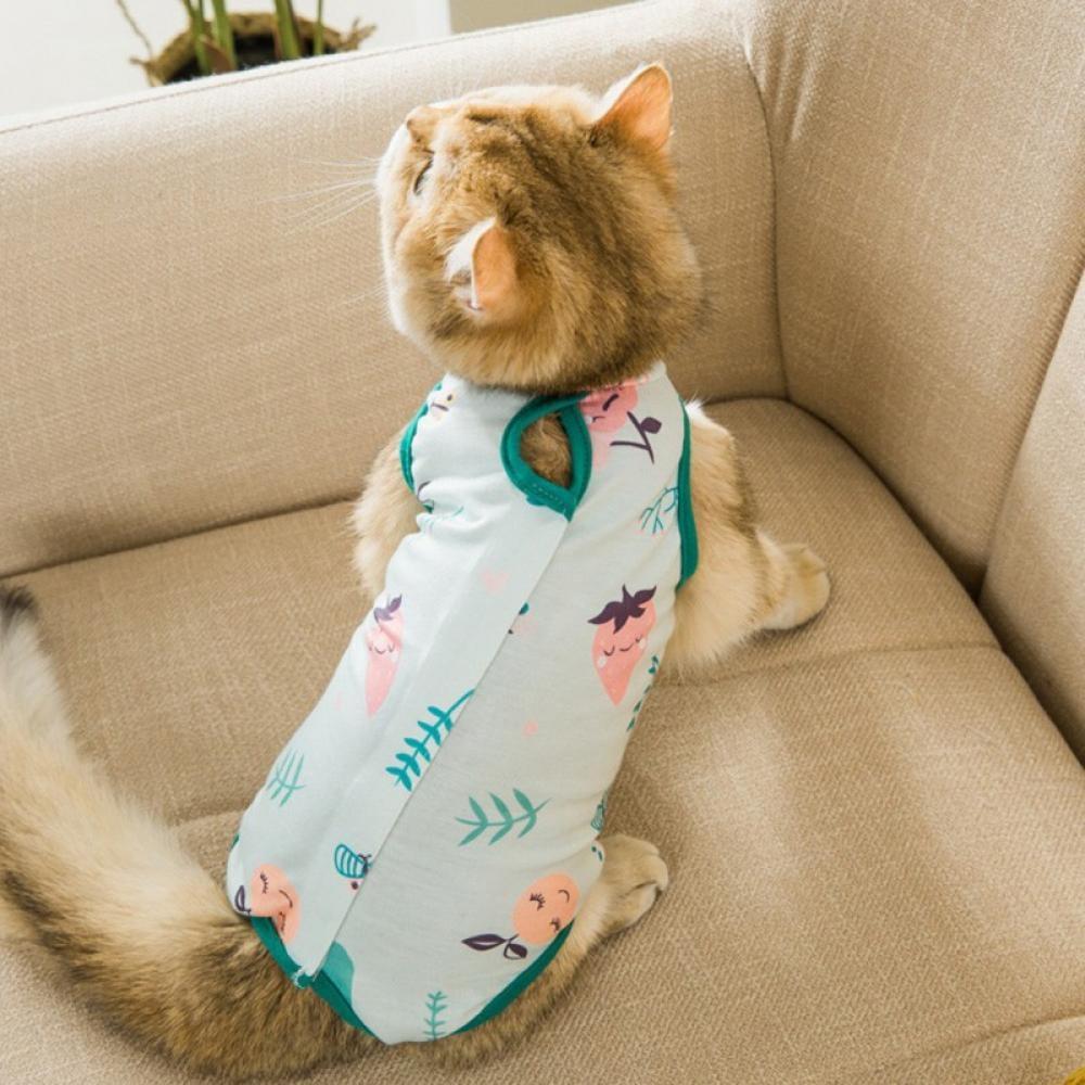FYCONE Pet Cat Recovery Suit for Abdominal Wounds, Breathable Cats E