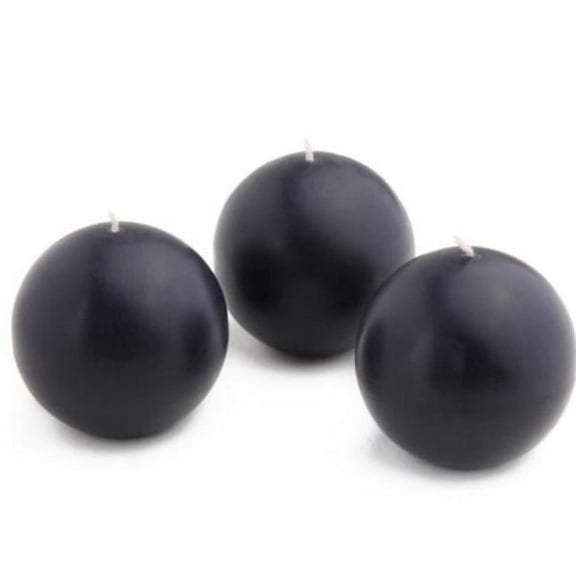 3 in. Ball Candles, Black - 6 Piece per Box
