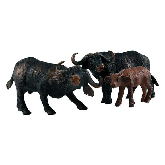 Juego de 3 figuras de juguete de animales Playset - Buffalo - House Collection Display Kids Juguetes educativos para edades tempranas