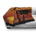 thumbnail image 3 of Palm Soft Flannel Fleece Throw Blanket, Summer Holiday Themed Orange Tones Ombre Effect Sunset Sky with Tree Silhouettes, Cozy Plush for Indoor and Outdoor Use, 70" x 90", Multicolor, by Ambesonne, 3 of 6