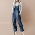 thumbnail image 2 of hotojiny Corduroy Overalls for Women Sleeveless Wide Leg Bib Romper Comfy Trendy Loose Jumpsuits with Pockets, 2 of 7