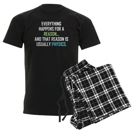 CafePress - Everything Happens For A Reaso Men's Dark Pajamas - Men's Dark Loose Fit Cotton Pajama Set