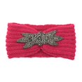 thumbnail image 1 of Diadema deportiva de lana tejida con piedras preciosas de seis hojas con incrustaciones de diamantes de estilo europeo y americano, accesorio para el cabello cálido y tejido a mano, 1 of 6