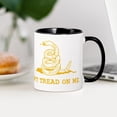 thumbnail image 4 of CafePress - 2 Dont Tread On Me Yellow Print Mug - 11 oz Ceramic Mug - Novelty Coffee Tea Cup, 4 of 6