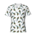 thumbnail image 4 of Vsdgher Colorful Grass Print Men's Dry Fit Mesh Athletic Shirts Moisture Wicking Tennis T-Shirt Tops, 4 of 9